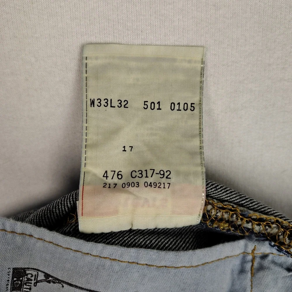 Levis 501 Original Fit Jeans Dark Wash Indigo Button Fly Made in Canada 33x32